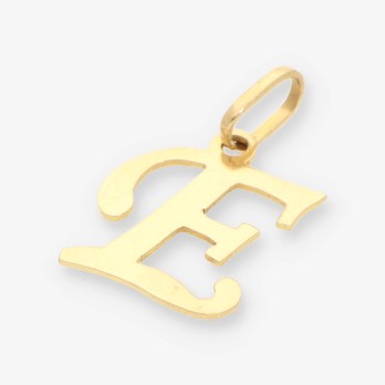 Colgante letra E oro 2