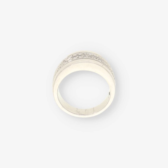 Anillo oro blanco y bri