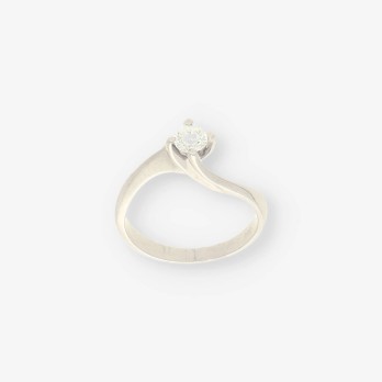 Anillo oro blanco y bri aprox. 0.30Qt 2