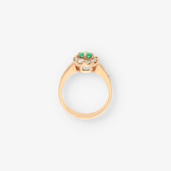 Anillo oro, esmeralda y bri