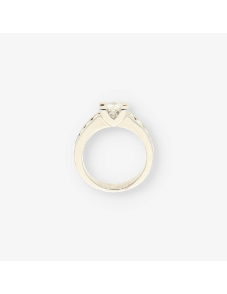 Anillo oro blanco y bri aprox. 0.40 Qt
