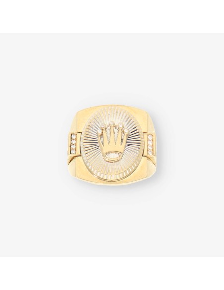 Anillo sello simbolo corona oro 14 Kt