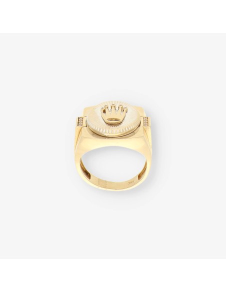 Anillo sello simbolo corona oro 14 Kt