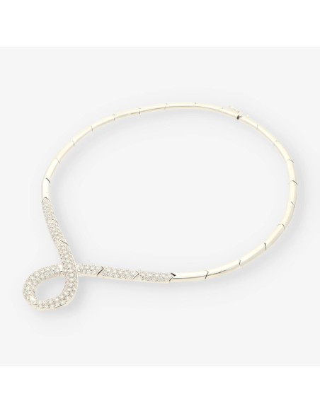 Gargantilla oro blanco y bri