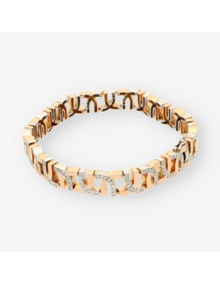 Pulsera oro bicolor y bri