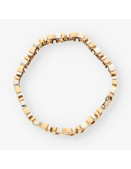 Pulsera oro bicolor y bri
