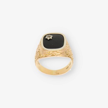 Anillo oro y onix 2