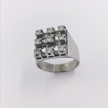 Anillo en oro blanco 18kt con brillantes 2