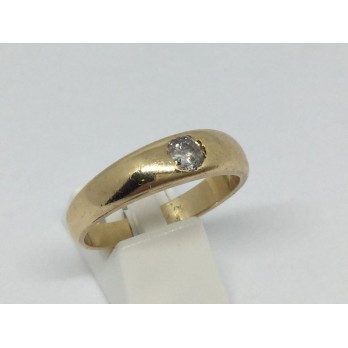 Sortija solitario de oro amarillo y brillante 18k