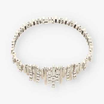 Pulsera oro blanco y bri 2