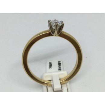 Sortija solitario de oro amarillo y brillante 2