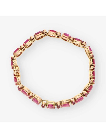 Pulsera riviere oro y rubi
