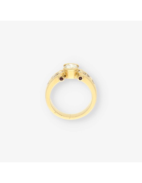 Anillo oro y bri aprox. 0,90 Qt.