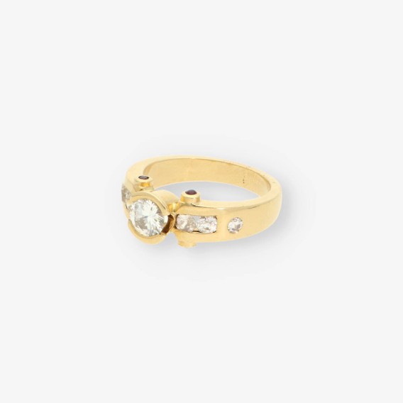Anillo oro y bri aprox. 0,90 Qt.