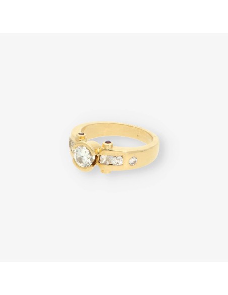 Anillo oro y bri aprox. 0,90 Qt.