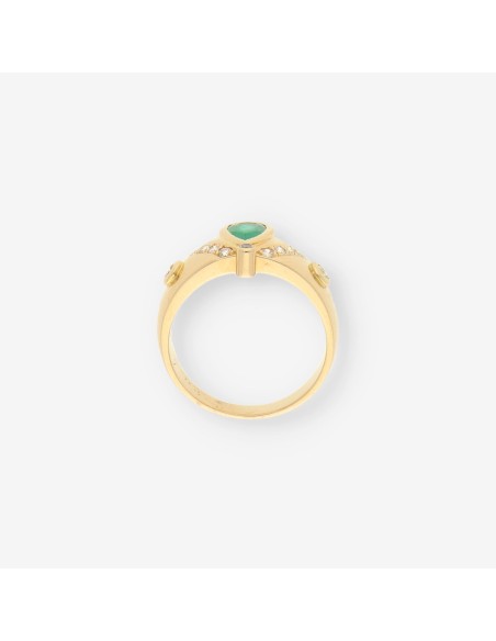 Anillo oro esmeralda y bri