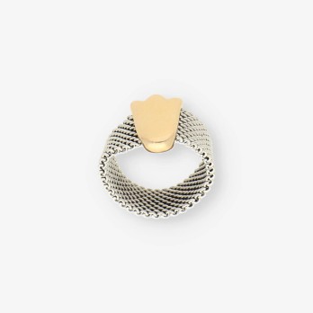 Anillo tulipÃ¡n acero/oro TOUS 2