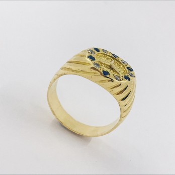 Sello con el sÃ­mbolo de Mercedes-Benz en oro 18kt 2