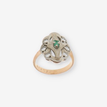 Anillo vintage en oro 18kt con brillantes 2