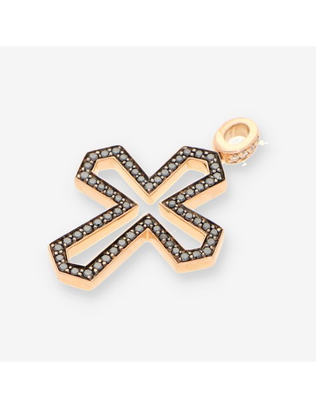 Cruz oro bris negros y blancos