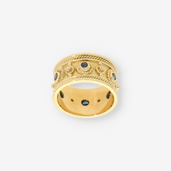Anillo oro brillantes zafiro 2