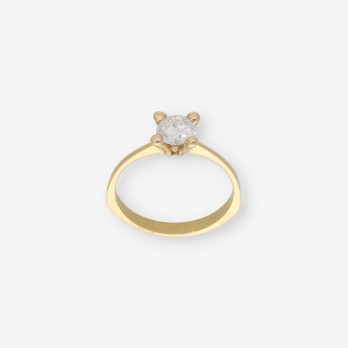Anillo en oro 18kt con brillante central 2