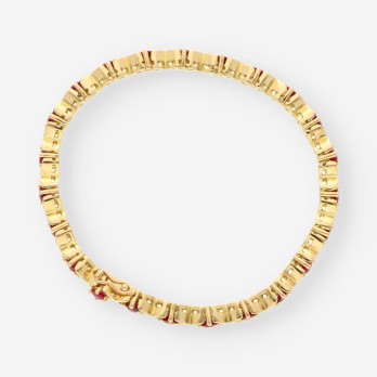 Pulsera oro y rubis 2
