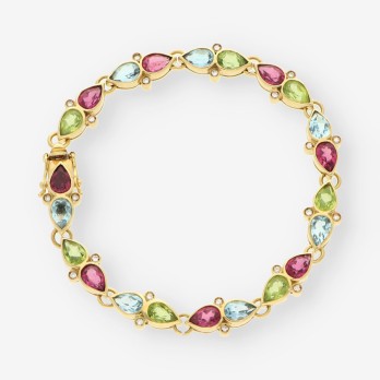 Pulsera oro piedras colores y bri 2