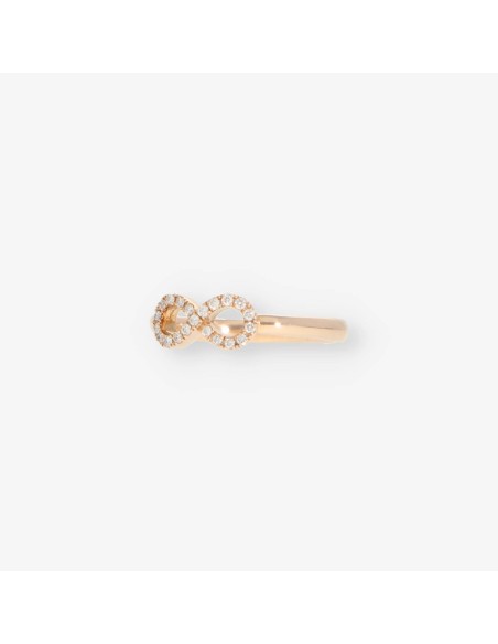 Anillo Rabat en oro rosa 18kt con brillantes