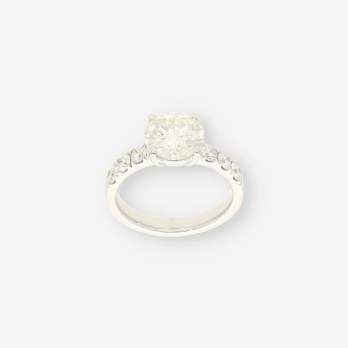 Anillo oro blanco y bri aprox. 3,04 Qt. 2