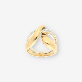 Anillo oro bl. amarillo y brillantes 2