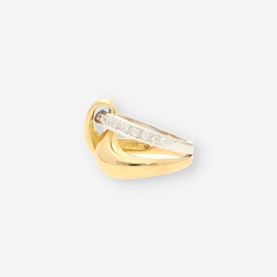 Anillo oro bl. amarillo y brillantes