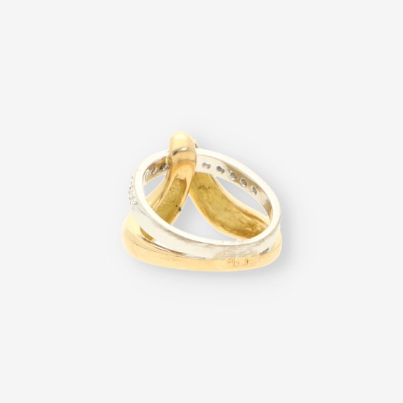 Anillo oro bl. amarillo y brillantes