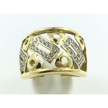 Anillo de oro y circonitas