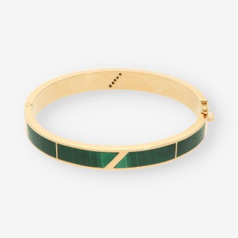 Esclava oro malaquita y brillantes