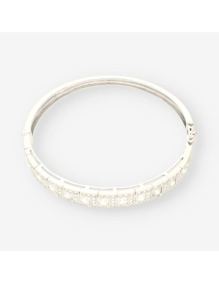 Esclava oro blanco y circonitas