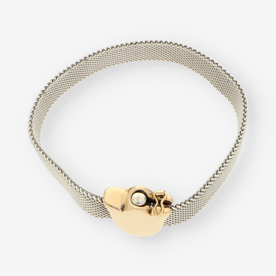 Pulsera acero y oro tulipÃ¡n TOUS