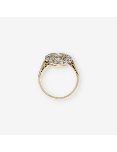 Anillo vintage en oro 18kt con brillante central