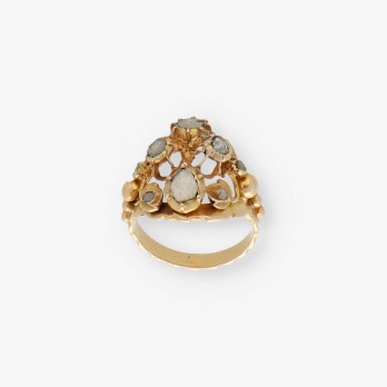 Anillo vintage en oro 18kt con Diamantes 2