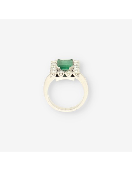 Anillo oro esmeralda y brillantes