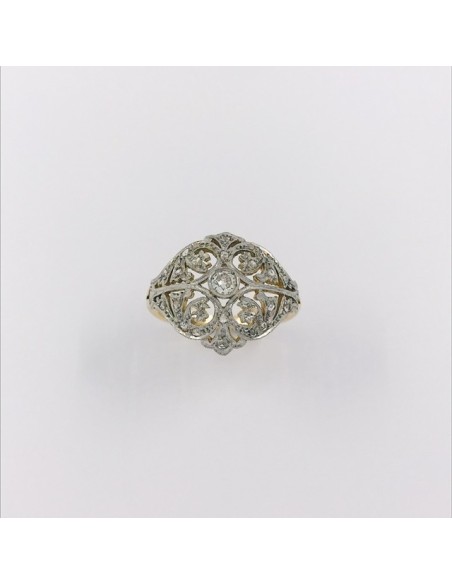 Anillo aÃ±os 20 en oro y diamantes