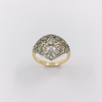 Anillo aÃ±os 20 en oro y diamantes 2