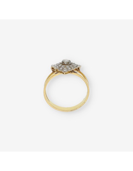 Anillo vintage en oro 18kt con diamantes