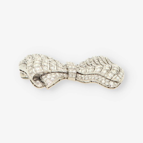 Broche oro blanco y brillantes