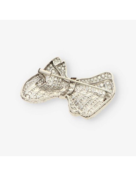 Broche oro blanco y brillantes