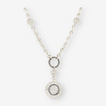 Gargantilla oro bl. bri negro y bril 2