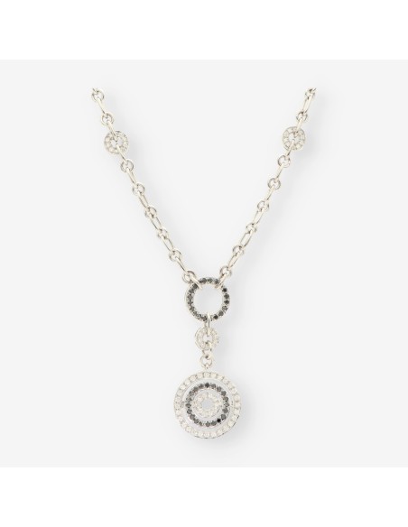 Gargantilla oro bl. bri negro y bril