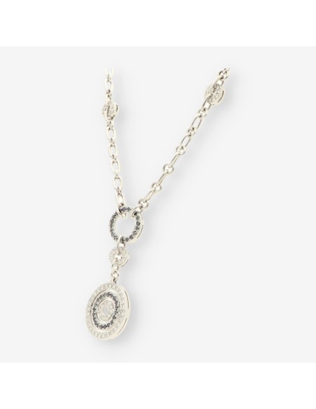 Gargantilla oro bl. bri negro y bril