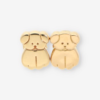 Pendientes acero y oro perro TOUS