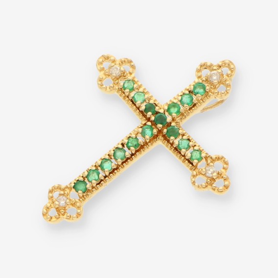 Colgante oro esmeralda y brillantes